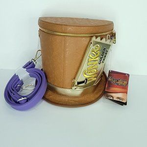 Loungefly Willy Wonka Hat Cross Body Bag Golden Ticket Zip Wallet AMC Limited ED